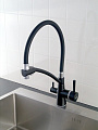 Смеситель для кухни, Potato, гибкий излив, с картриджем, с подключением к фильтру, P4077BL - фото 4