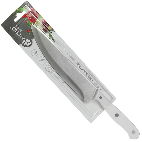 Нож кухонный Apollo, Genio Bonjour, шеф-нож, нержавеющая сталь, 18.5 см, рукоятка пластик, BNR-01