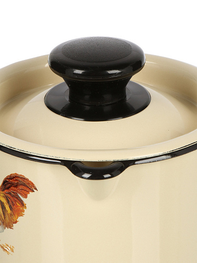 Ковш сталь, эмал, 1 л, сталь ручка, индукц, Керчь, Подворье, 90204-072/4, слоновая