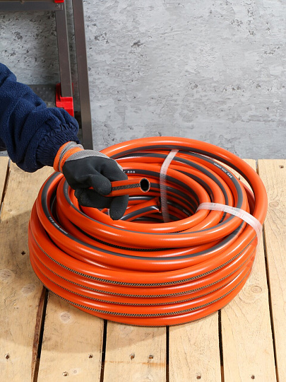 Шланг поливочный 3/4 '', внутренний d19 мм, 15 атм, армированный, 25 м, 3 слоя, Grandy, Basic, ПВХ