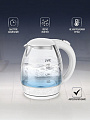 Чайник электрический JVC, JK-KE1514, белый, 1.7 л, 2200 Вт, скрытый нагревательный элемент, стекло - фото 3