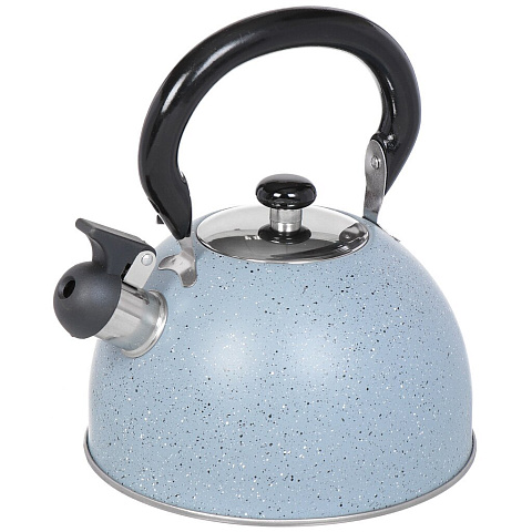 Чайник нержавеющая сталь, 2.8 л, со свистком, матовый, ручка бакелитовая, Daniks, индукция, серый мрамор, M-009GR