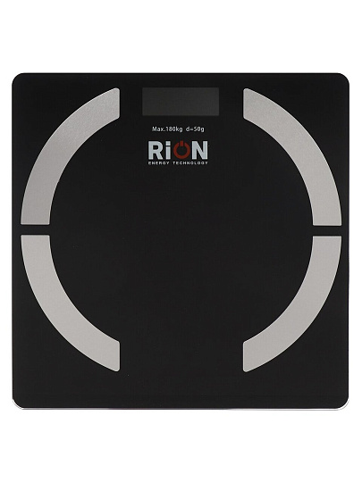 Весы напольные электронные, Rion, Baobo-3B, стекло, до 180 кг, Bluetooth, LCD-дисплей, черные