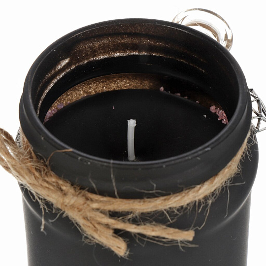 Свеча декоративная, 6.7х10.5 см, в стеклянной банке, черная, Evis, парафиновая, матовая, 49 0417 0250