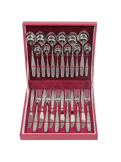 Набор столовых приборов нержавеющая сталь, 24 предмета, подарочная упаковка, Добросталь/Нытва, Уралочка М13, н6