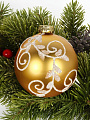 Елочный шар золото, 8 см, полимер, SYBLQA-0523073