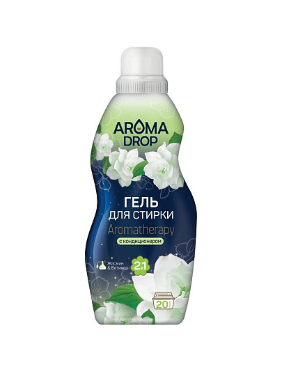Гель для стирки Aroma Drop, 1 л, универсальный, Жасмин и Ветивер 2в1