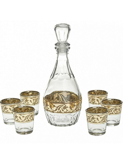 Набор для спиртного 7 предметов, стекло, графин, стопка 6 шт 50 мл, подарочная упаковка, Декостек, Твист, 1231-ГНМ