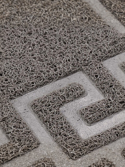 Коврик придверный, 50х80 см, прямоугольный, резина, серый, Spongy Меандр, Sunstep, 38-311