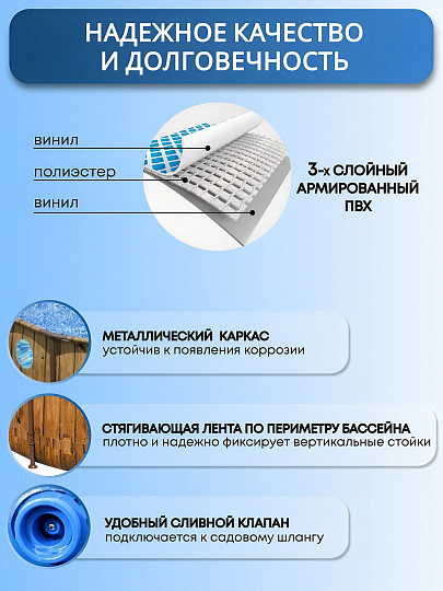 Бассейн каркасный Bestway, 488х122 см, Steel Pro Max, 56725, фильтр-насос, лестница, тент, 19480 л, ремкомплект