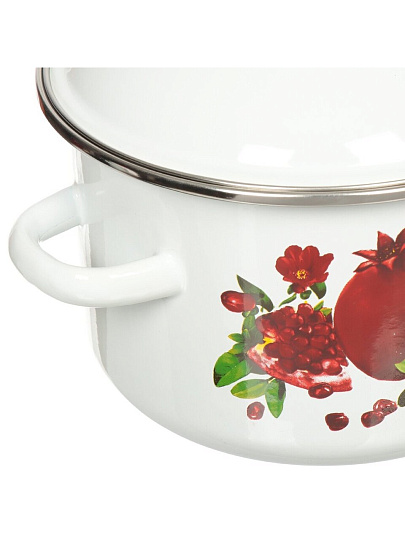 Кастрюля эмалированная сталь, 3 л, крышка сталь, цилиндрическая, Сибирские товары, Гранатовый сок, 1MD181M, индукция