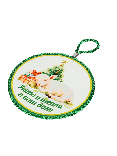 Подставка под горячее, керамика, круглая, 16 см, Daniks, С Новым Годом, Y4-14064