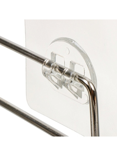 Полка для ванной металл, настенная, прямая, 35х12.5х5 см, силиконовое крепление, хром, T2022-HT020