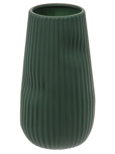 Ваза керамика, настольная, 24х13 см, Изумруд, A060218, зеленая