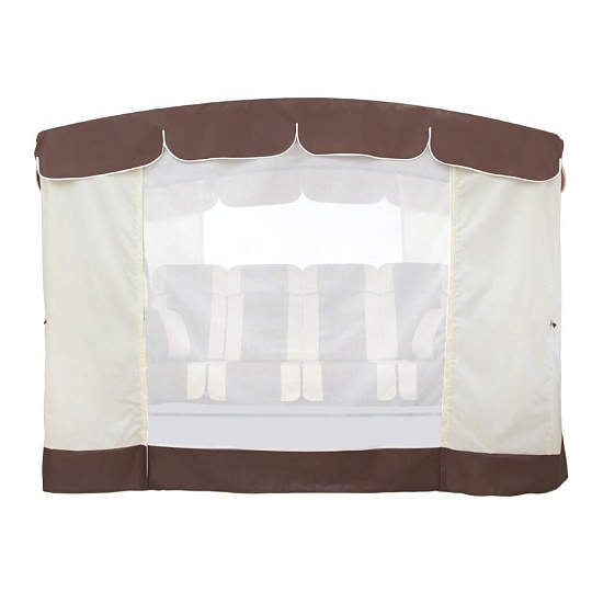 Качели садовые 4-местные, 277х170х188 см, 500 кг, Arno, Эдем Люкс, раскладываются в кровать, с москитной сеткой, коричневые, 2017-КД-59/Л, металл