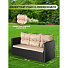 Мебель садовая Green Days, Эмилия, темный венге, стол, 120х66 см, 2 кресла, 1 диван, подушка бежевая, 150 кг, J-2039 - фото 21