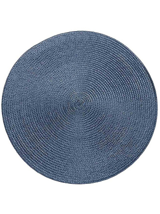 Салфетка для стола полимер, 38х38 см, круглая, синяя, Y4-7662