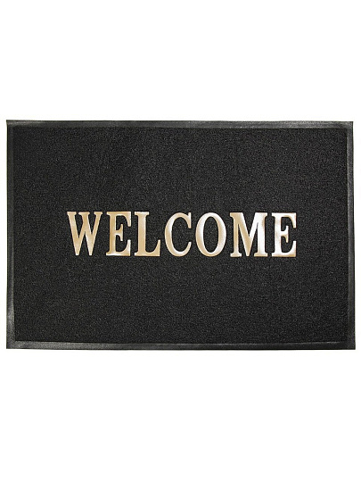 Коврик грязезащитный, 60х90 см, прямоугольный, резина, черный, Welcome, ComeForte, WM-13