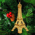 Елочное украшение Эйфелева башня, золото, 16.5х7.5 см, полимер, SYYKLA-182111G - фото 2
