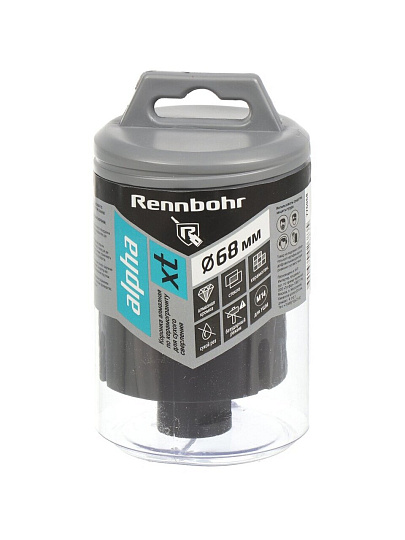Коронка алмазная, по керамограниту, Rennbohr, Alpha XT, М14, диаметр 68 мм, сухой рез, 776068