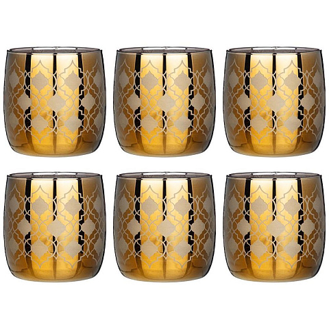 Набор стаканов из 6 шт "бакарра ромб черное золото" 310 мл, 194-631
