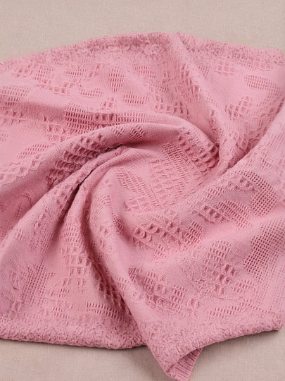 Плед 1.5-спальный, 150х180 см, 100% хлопок, Barkas, Green Days, пудрово-розовый, AI-2209002