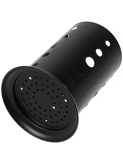 Подставка для столовых приборов, металл, круглая, 16.5х10х12 см, черная, Y4-6215