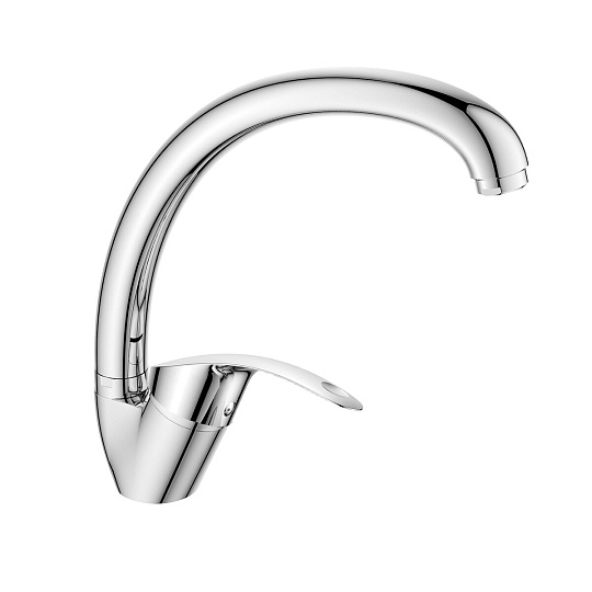 Смеситель одноручный для кухни высок. поворот. излив, картр. 40 мм, хром, DECOROOM, DR71021