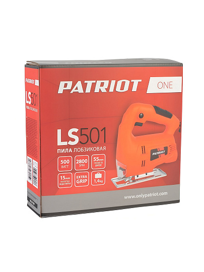 Лобзик электрический Patriot, LS501 The One, 500 Вт, дерево 55 мм, сталь 6 мм, маятниковый ход, регулировка оборотов