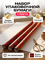 Набор упаковочной бумаги 50х75 см, 3 шт, Клетка, Y4-13306