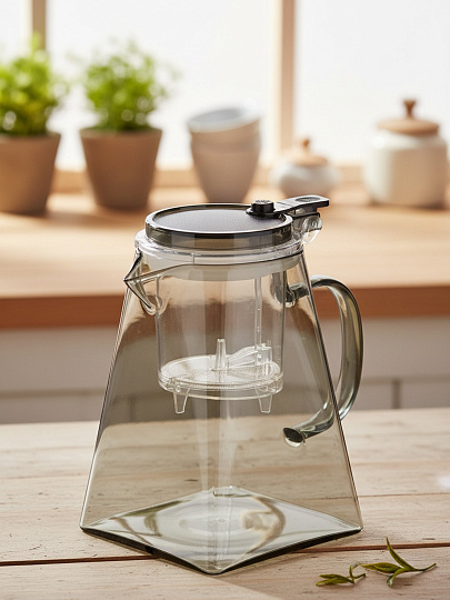 Чайник заварочный стекло, 0.95 л, с ситечком, B050093