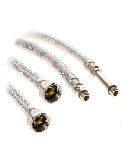 Подводка для воды М10-1/2&quot;х0.6 м, пара, сталь, полимер, Frap