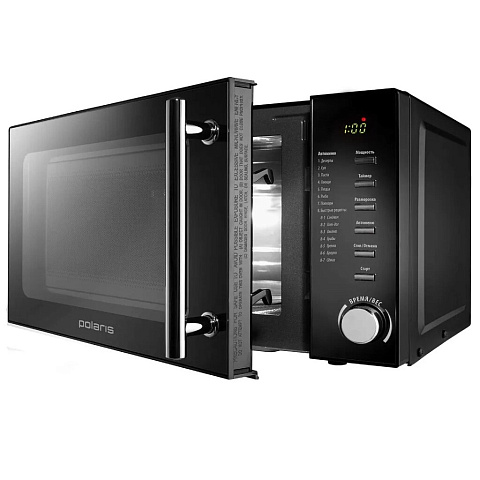 Микроволновая печь Polaris, PMO 2002D RUS, 20 л, 700 Вт, механическая, черная