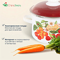 Кастрюля эмалированная сталь, 3 л, крышка сталь, цилиндрическая, СтальЭмаль, Черешня, 6RD181M, белоснежная - фото 7