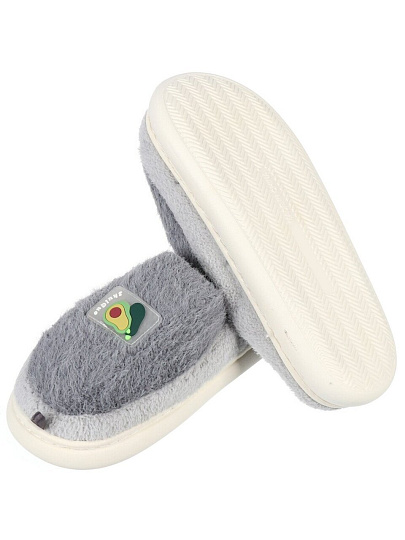 Тапки для мужчин, серые, р. 42-43, закрытые, мех, Авокадо, A210057