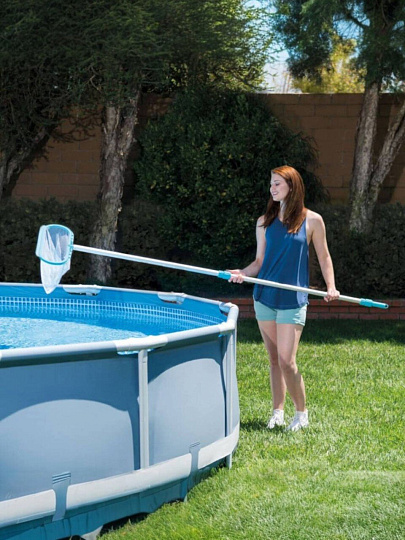 Набор для чистки бассейна телескопическая трубка, сачок, 2 насадки, щетка, фильтр, шланг 7.5 м, Intex, 28003