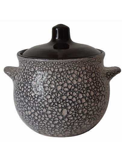 Горшок для запекания керамика, 0.65 л, с ручками, Борисовская керамика, Пиканто Мрамор, МРМ00017698