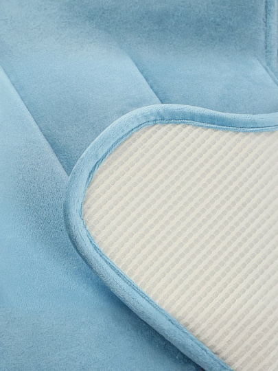 Набор ковриков для ванной и туалета, антискользящий, 2 шт, 0.5х0.8, 0.5х0.5 м, велюр, голубой, Вилина, 7173