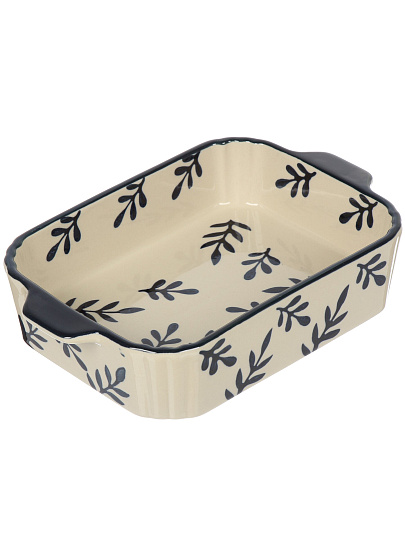 Форма для запекания керамика, 29х18.5х6 см, прямоугольная, Синее кружево, B010428