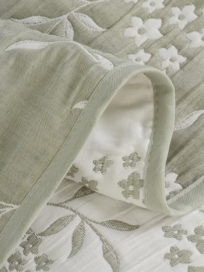 Покрывало евро, 180х200 см, 100%пэ, двустороннее, Silvano, Азалия, серо-зеленое