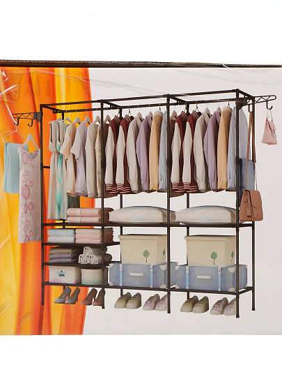 Вешалка-стойка 160х36х170 см, полка для обуви, 30 кг, 107294, 3 секции