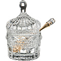 Икорница стекло, Lefard, Muza, 125 мл, 7.5х7.5х12 см, с крышкой, с ложкой, 355-210