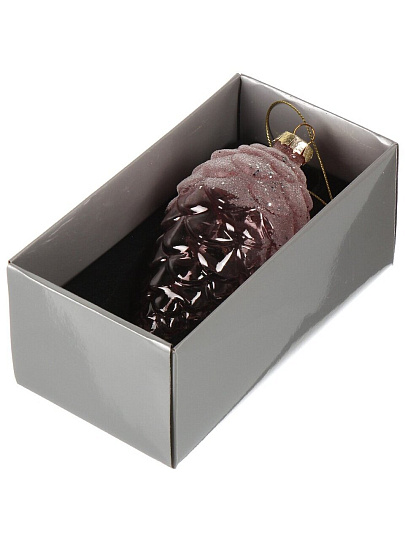 Елочное украшение Шишка, розовое, 8х15 см, стекло, XF24-SC007