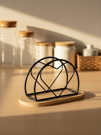 Салфетница дерево, 16х7х8 см, Vetta, сталь, 827-132