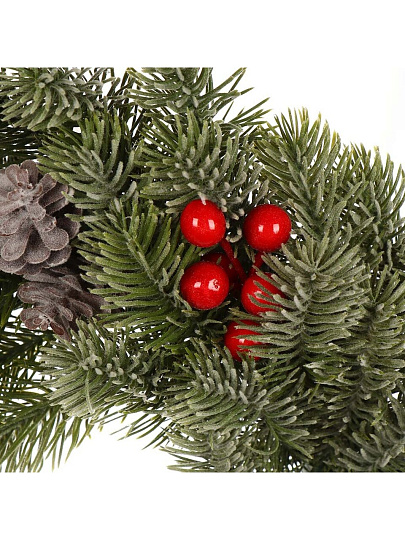 Венок рождественский 50 см, с ягодами и шишками, SYHHA-0823035