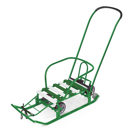 Санки Тимка 5 Универсал, Т5У/З2, обрезиненные ручки 2 положения, зеленые, Nika