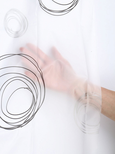 Штора для ванной 180х180 см, Peva, Элика-4, белая, Y4-11173