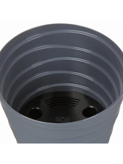 Кашпо пластик, 1.4 л, универсальное, антрацит, La Decoro, Бархан, КШ-4316