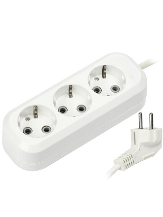 Удлинитель бытовой 3 гнезда, 3 м, ПВС, 3х1 мм², с заземлением, Smartbuy, SBE-16-3-03-Z