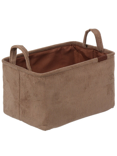 Корзина для хранения, 34х24х19 см, прямоугольная, вельвет, коричневая, A190024